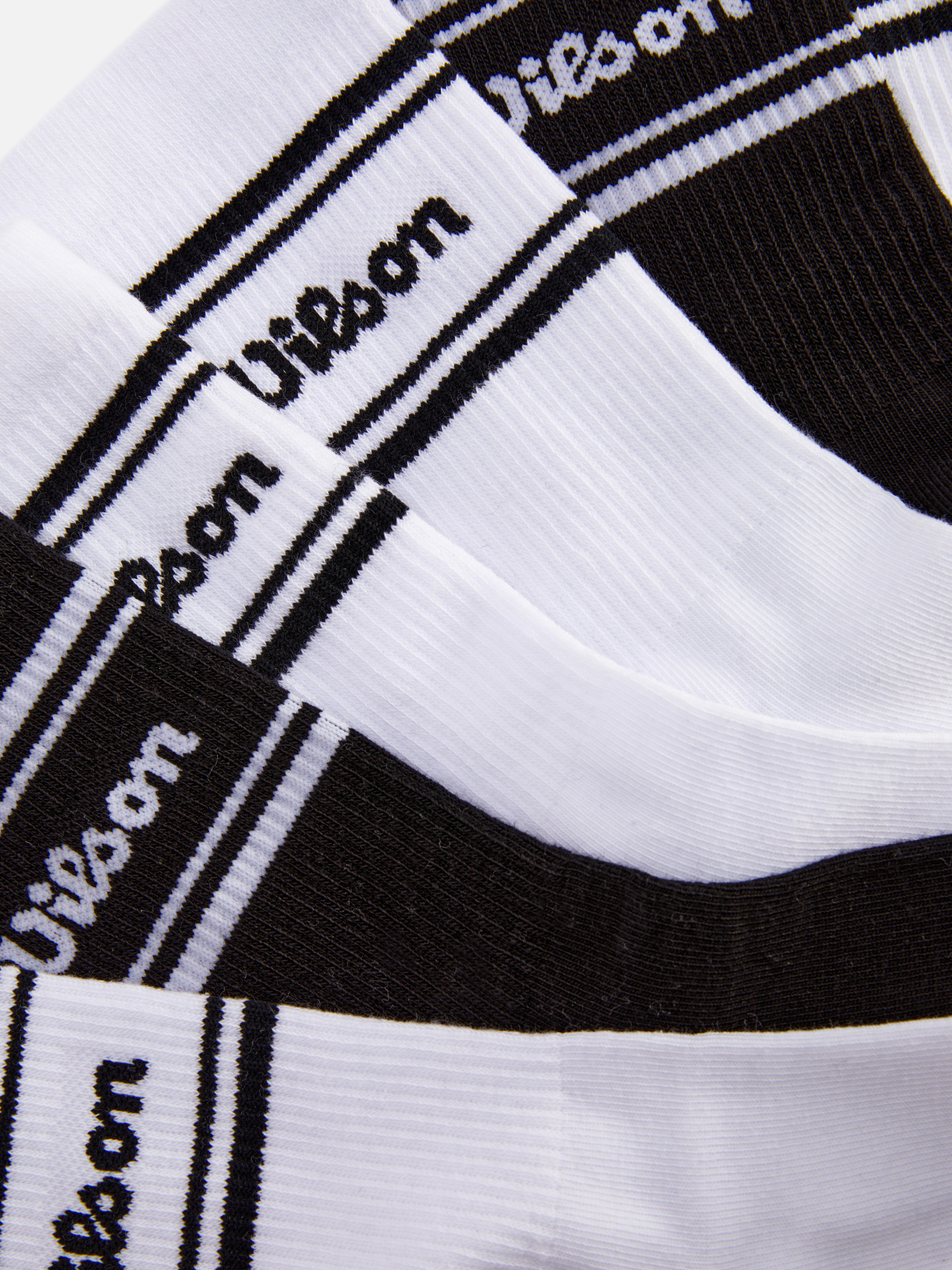 Wilson gepolsterte, mittelhohe Sportsocken, 3 Paar Sportsocken mit gepolstertem Fußbett, gerippten Bündchen und kontrastierendem Wilson-Logo