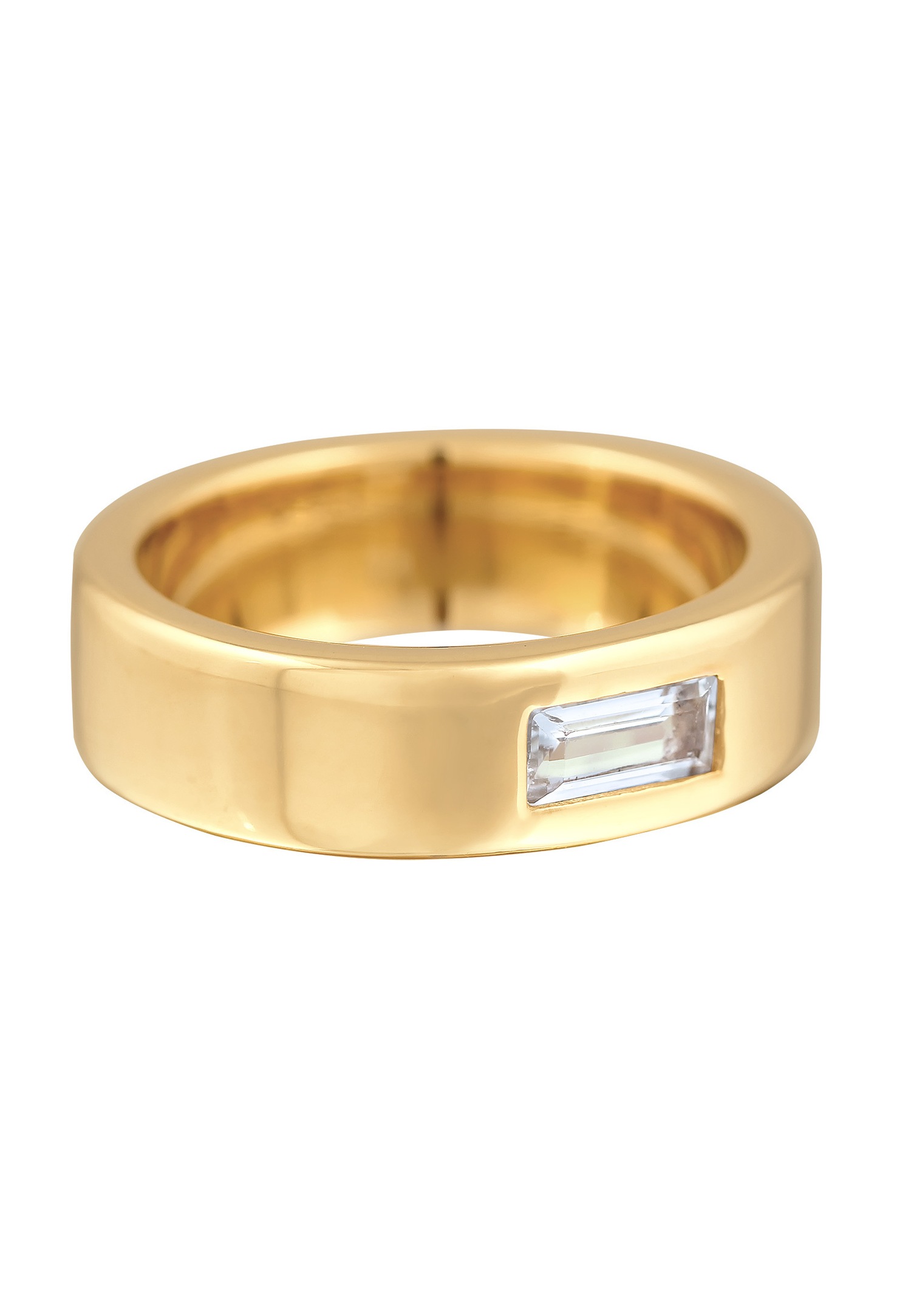 Elli PREMIUM Femmes Bande Élégant Simple avec Topaze en Argent Sterling 925 Rhodié