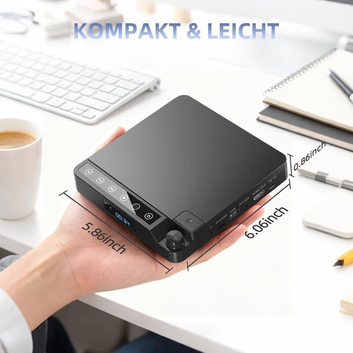 Reproductor de DVD para TV 1080p, HDMI/AV y USB/tarjeta TF, control remoto y por cable, reproductor de mini CD, cobertura multirregión.