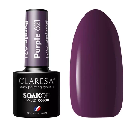 Claresa hybrydowy lakier do paznokci Purple 621 5 g