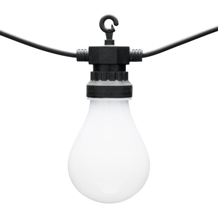 Guirnalda de luces exteriores LOTTI, ideal para fiestas de verano - Conectable - 10 bombillas - 24 V - Blanco cálido - 5,50 metros