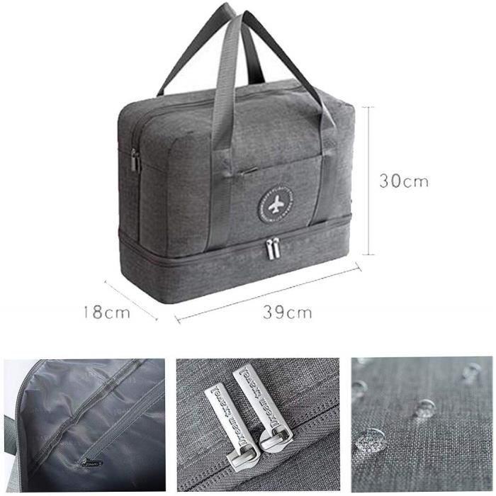 Reisetasche – NOVAGO – Faltbar – Fach für nasse Wäsche – Schuhfach – Grün