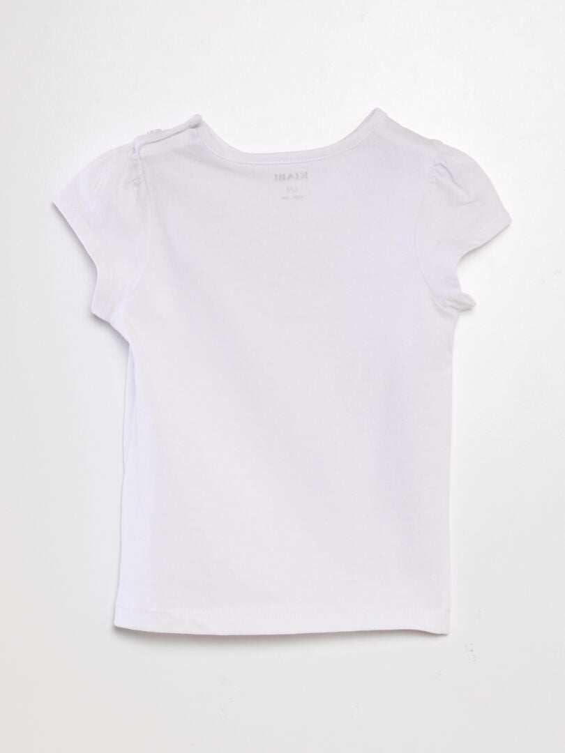 Bedrukt T-shirt met tekst - WIT