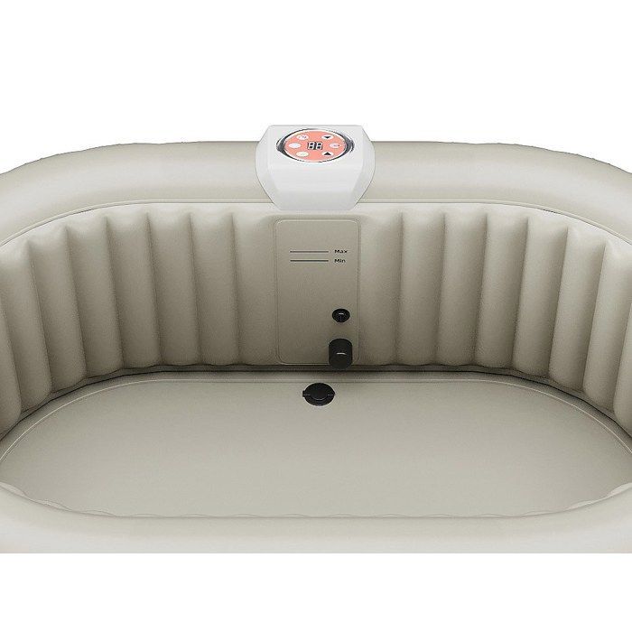 SPA hinchable ovalado para 2 personas - 190 x 120 x 65 cm - 90 boquillas de aire - Color topo y beige - B-LUCKY II