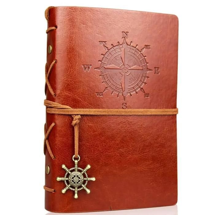 Retro Notebooks & Journals Agenda Binder Sketch Livre en cuir COUVERTURE SOILLE 14X10CM PAPIER KRAFT REMPLACIBLE INNEREN SAPE[J24]