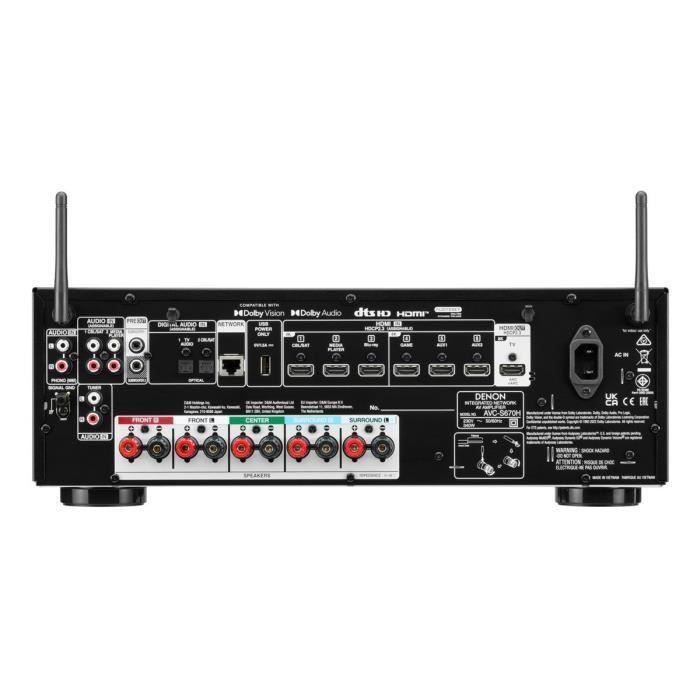 Amplificateur Home-cinéma - Denon - AVC-S670H - 5.2 canaux - 75 watts - 8K/60 Hz