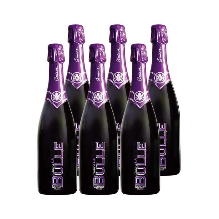 Crémant de Limoux Création de la Bulle Blanc - Lot de 6x75cl - Maison Guinot - Vin effervescent AOC Blanc du Languedoc - Roussillon