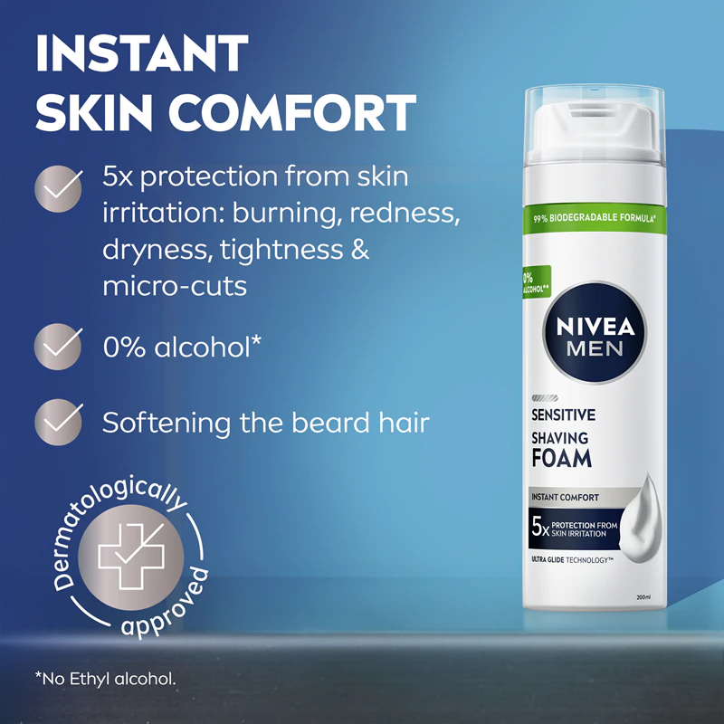 NIVEA MEN Sensitive scheerschuim voor mannen