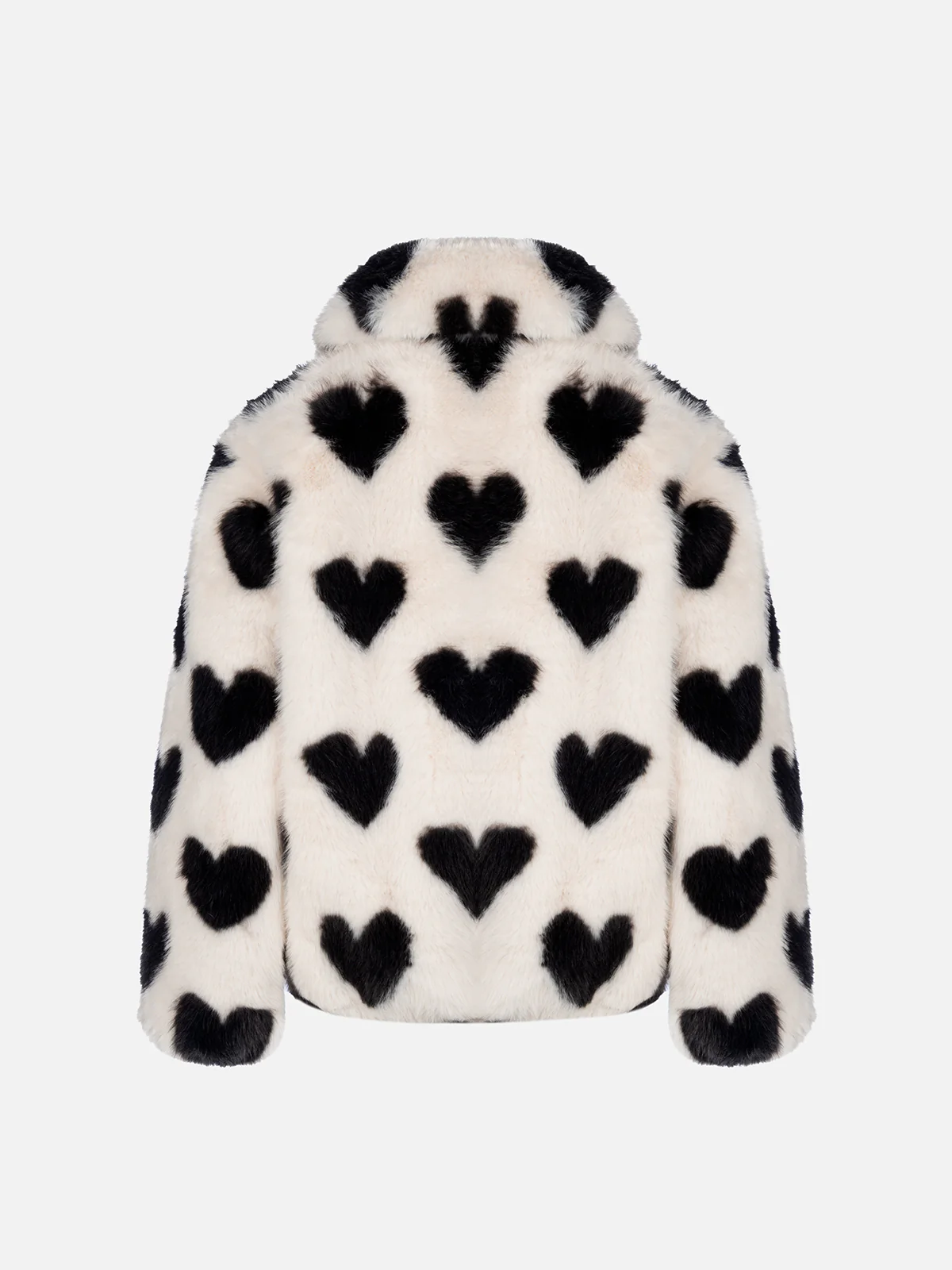 Veste en fausse fourrure Aveline pour filles avec imprimé cœur