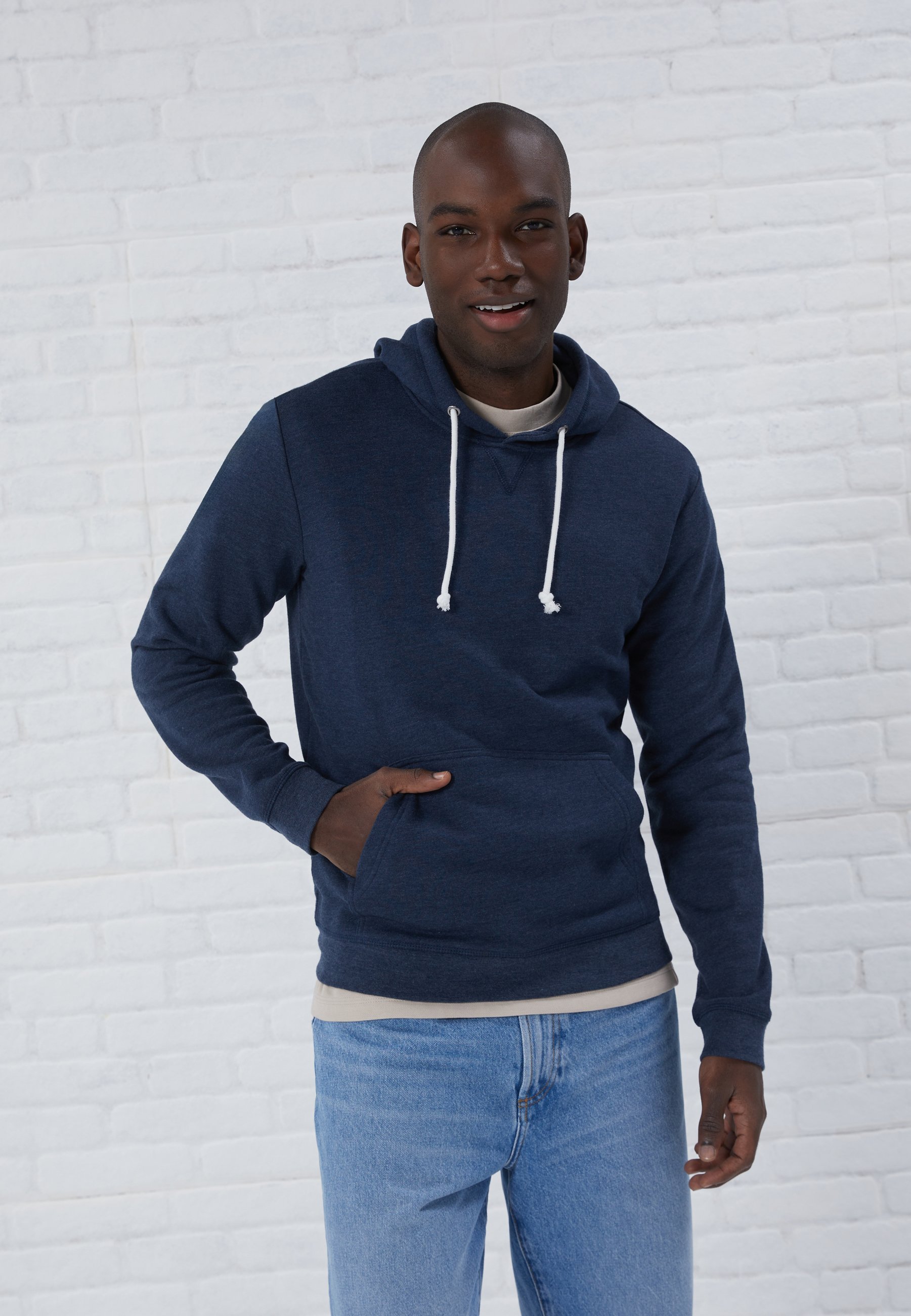 Pier One Hoodie - mottled dark blue