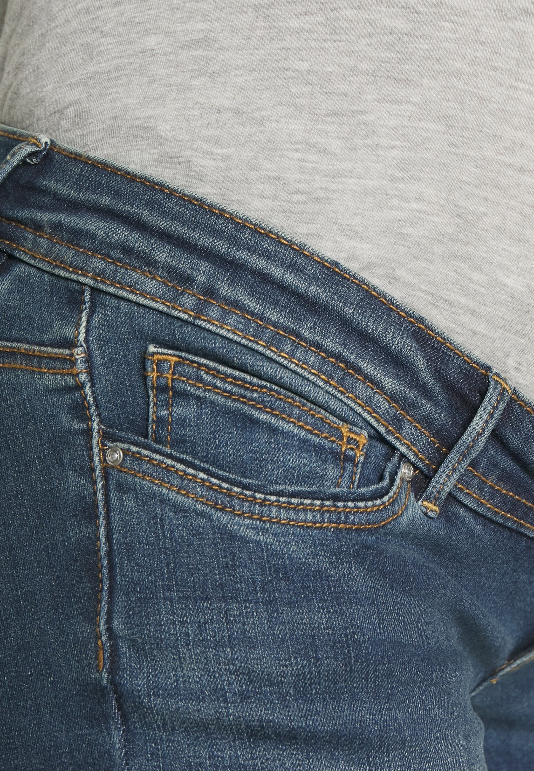 ONLY MATERNITY OLMWAUW MID - Skinny Fit jeans - donkerblauwe denim