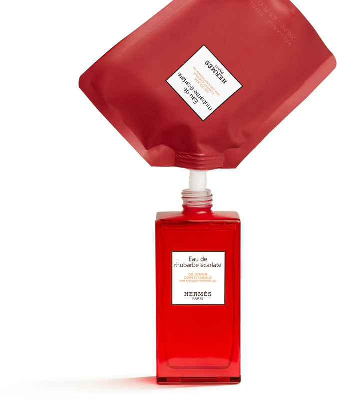 HERMÈS Le Bain Eau de ruibarbe écarlate gel de banho para corpo e cabelo