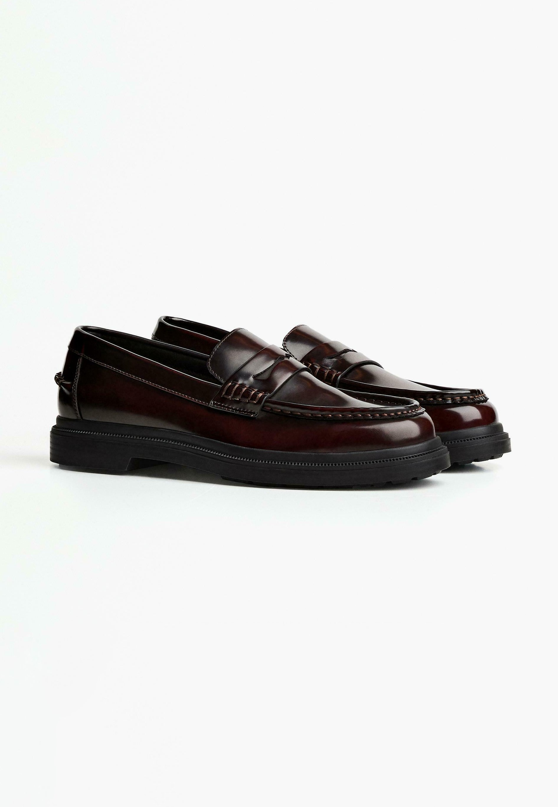 Mocassins Bershka Penny - À enfiler - rouge foncé