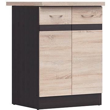 JUNONA 60 cm keukenonderkast - 2 deuren - werkblad - Sonoma eikenhout