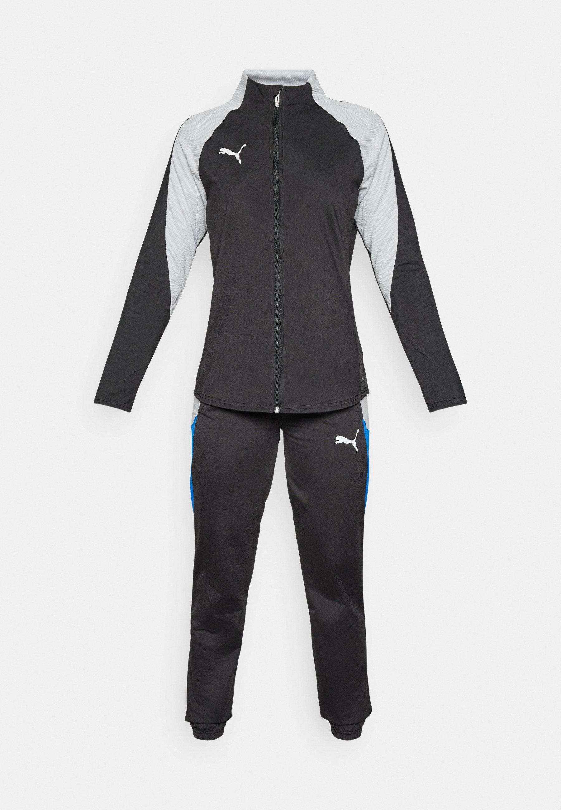 Puma INDIVIDUALBLAZE TRACKSUIT SET - Trainingspak - zwart/wit/koel lichtgrijs