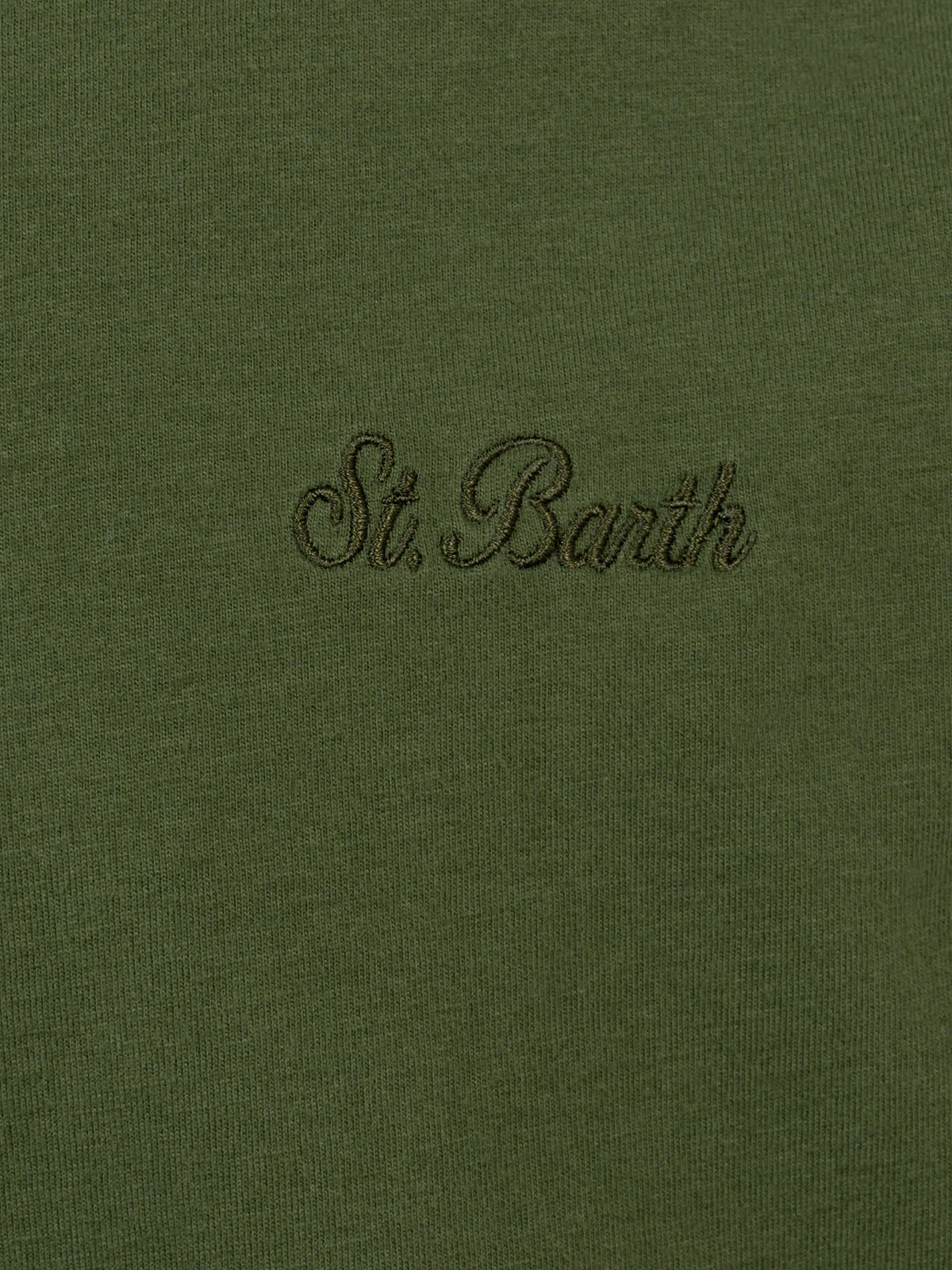 Arnott heren T-shirt in legergroen met St. Barth-borduurwerk