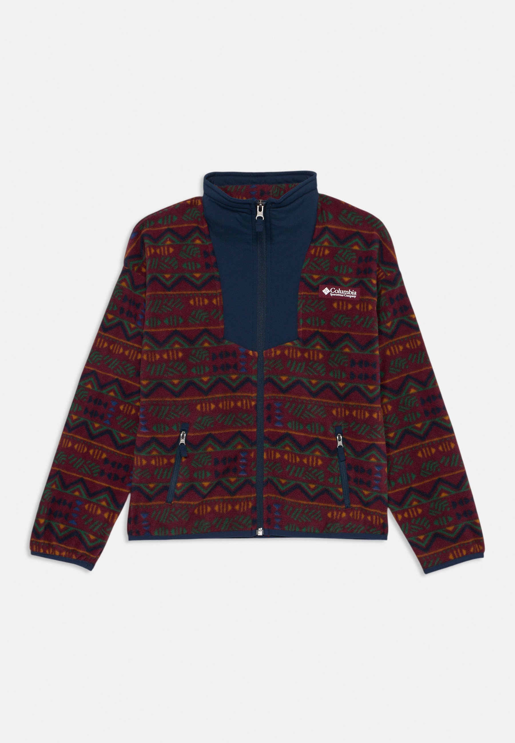 Columbia SEQUOIA GROVE bedrukte fleecejas met volledige ritssluiting, unisex - rijk wijnrood/marineblauw