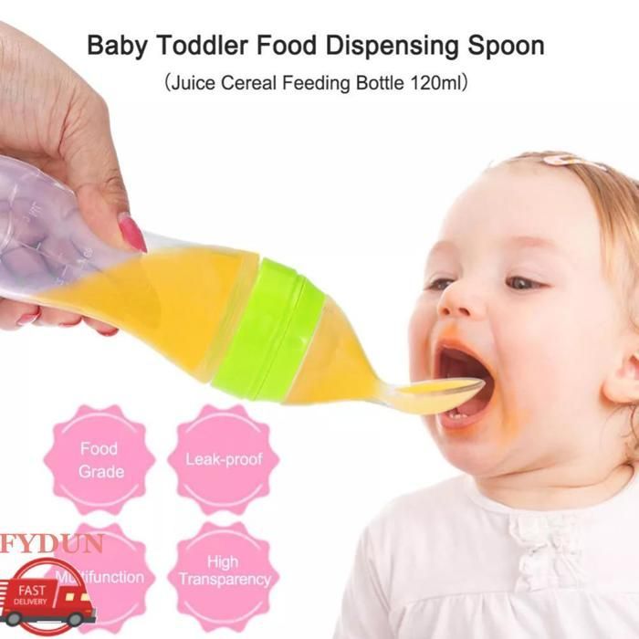 FYDUN Silicone Feeding Bottle, Compressed Silicone Baby Bottle, Blue