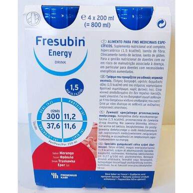Fresubin Energetický nápoj Jahoda 4 x 200 ml