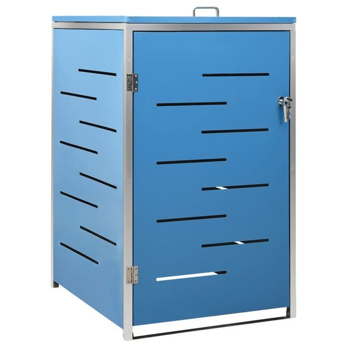 (Blu) Copertura per contenitore dei rifiuti - Elegante copertura per pattumiera 69x77,5x112,5 cm Acciaio inox 35601
