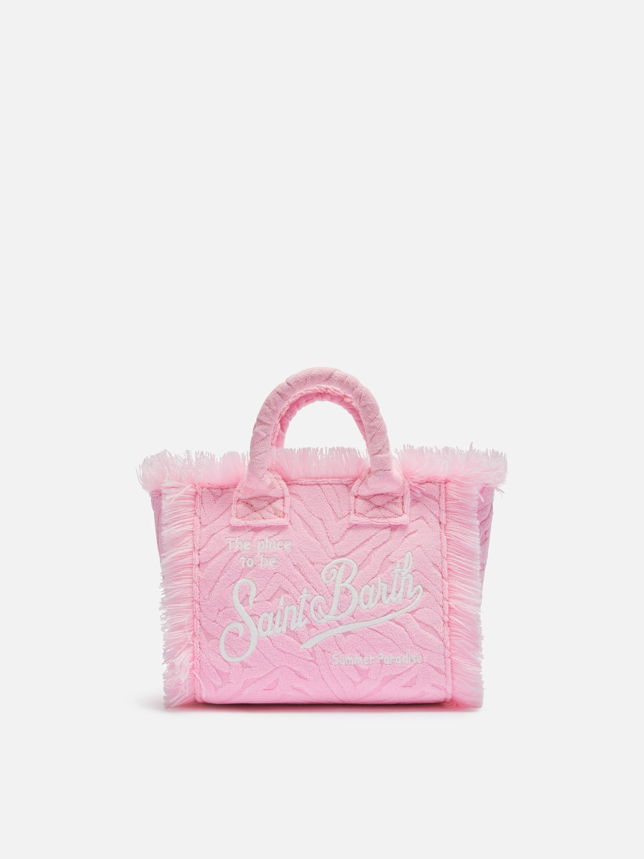 Mini Vanity Sponge Bag con stampa zebrata rosa in rilievo