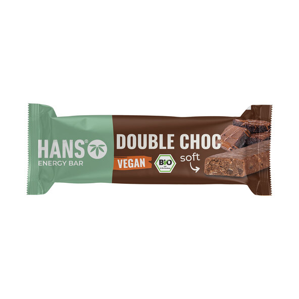 Baton de ovăz Vegane Bio, ciocolată dublă, set de 16 bucăți (16 x 35g = 560g)