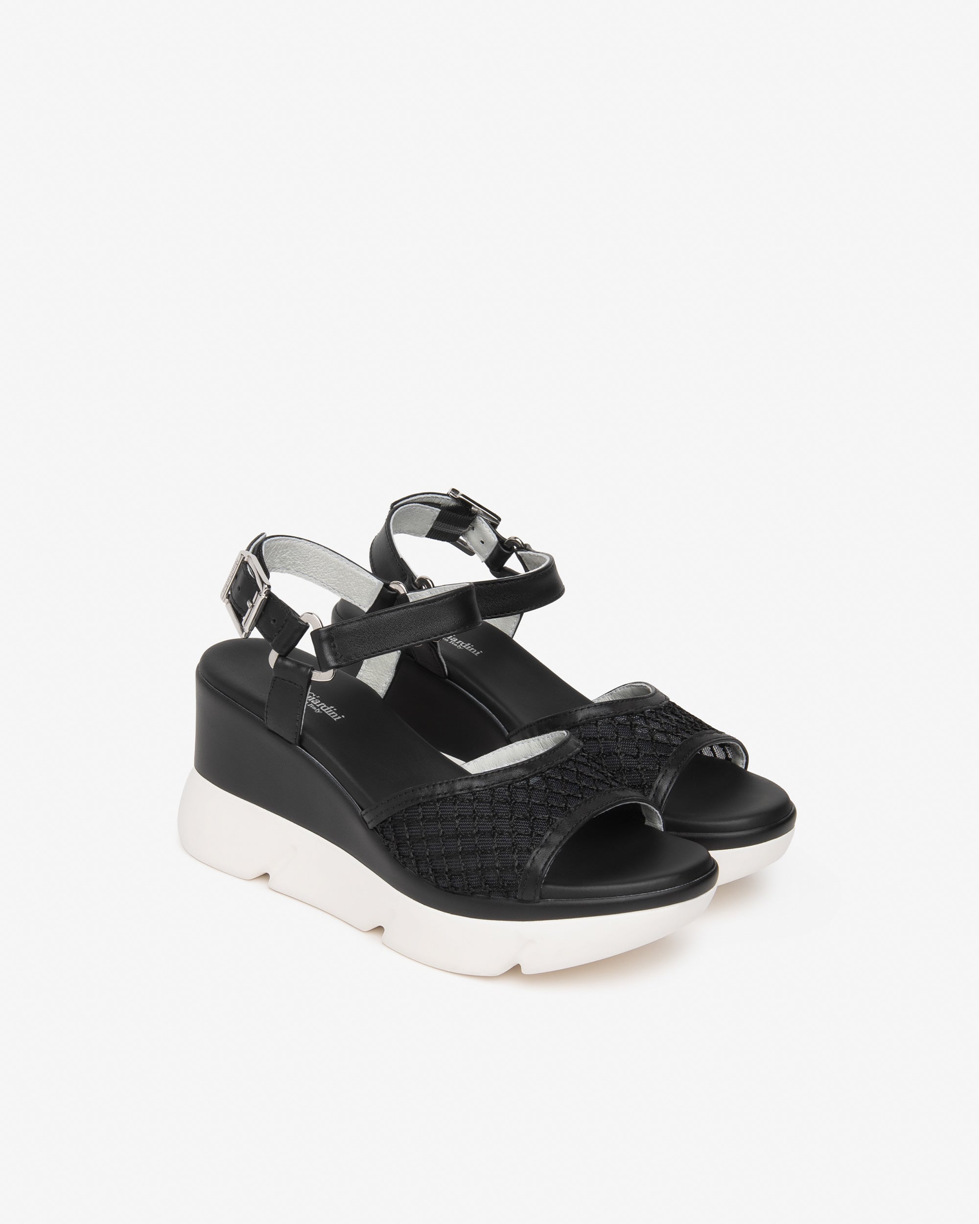  Damen-Sandalen aus Leder und Canvas
