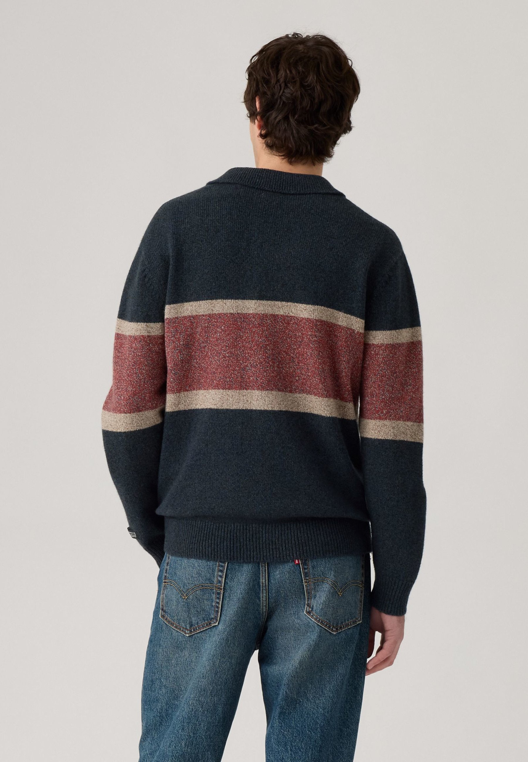 Levi's® RUGBY - Trui - Orson Stripe Navy Blazer Heather