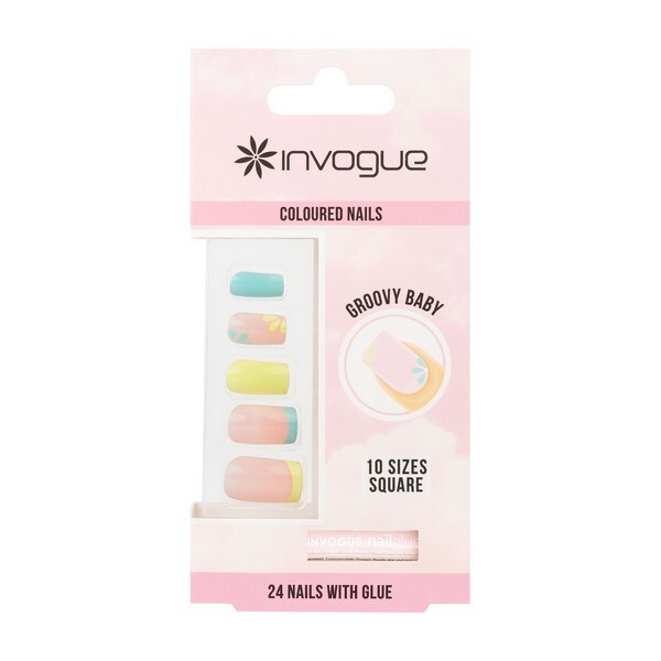 Invogue Groovy Baby Nails Fyrkantiga Naglar (24 delar)