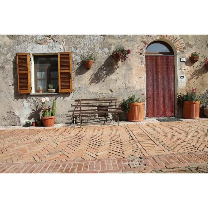 Tenda per porta in bambù e perline di legno - Multicolore - 90 x 200 cm