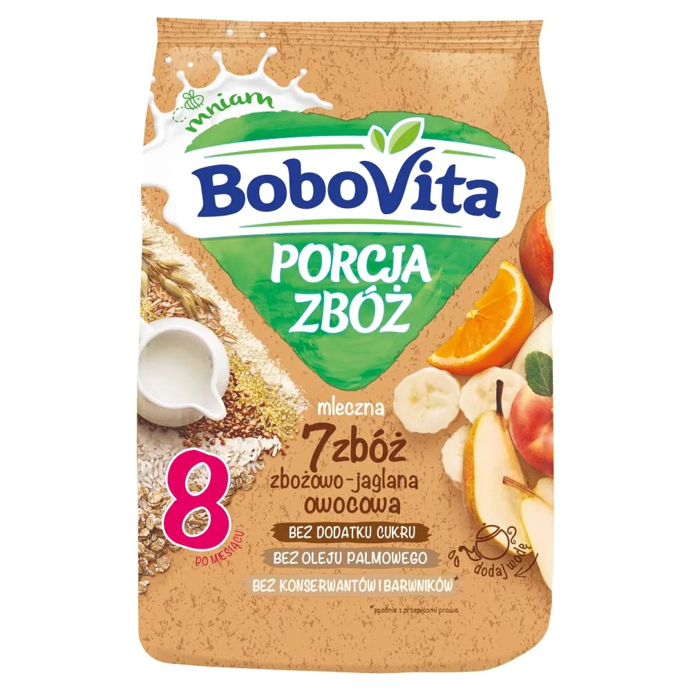 Bobovita Kaszka Porcja Zbóż 7 Zbóż Mleczna Owocowa