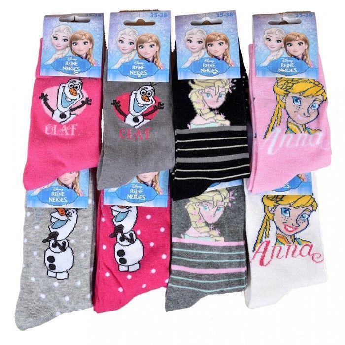 Meias - Frozen - Pacote com 9 pares - 78% algodão - Surpresa - Infantil