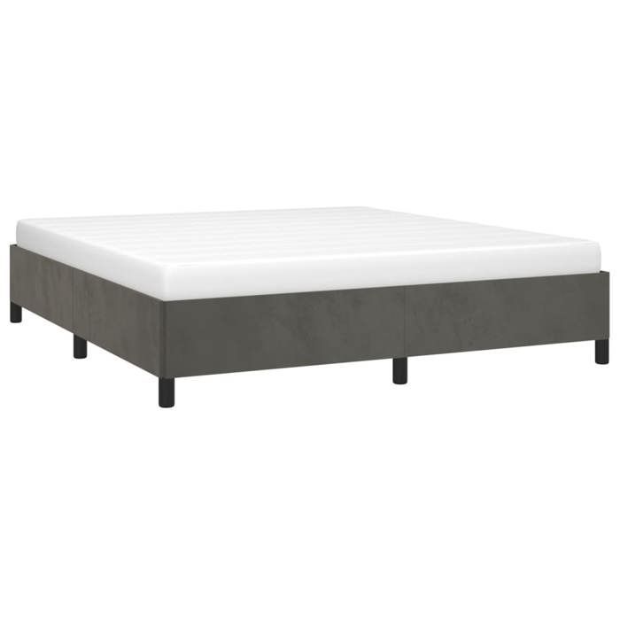 Cama doble CHIC para adultos - 180x200 cm. Estructura de cama gris oscuro de 180x200 cm. Terciopelo #Sara90882