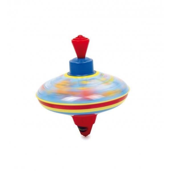 Goki metalen tol met zoemend geluid - Vintage speelgoed voor handgevoed speelgoed - 14,5 cm hoog