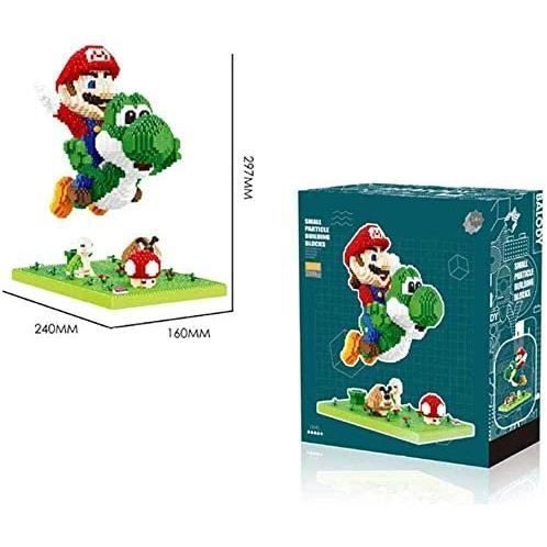 KIT MODELISME Superhero Mario Fly Yoshi Building Building Blocks Jouets 3D Dinosaure Modegravele Assembleacute Figure Nano