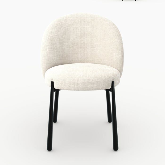 Lot de 2 chaises en velours chenillé écru et métal noir - Pulpy - Rendez-Vous Déco