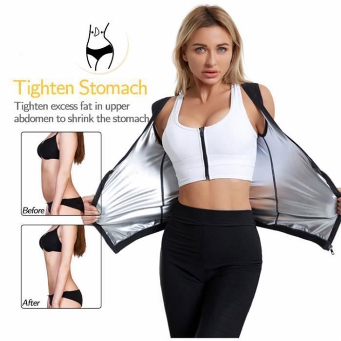 Colete Sauna Feminino, Colete de Suor Intenso, Modelador de Cintura em Polímero, Corset para Emagrecimento e Treino de Sauna.