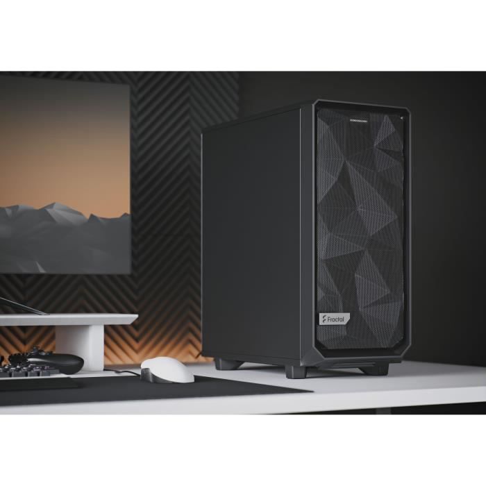 FRACTAL DESIGN – Meshify 2 Kompakt-PC-Gehäuse, Schwarz, geschlossene Seitenwand