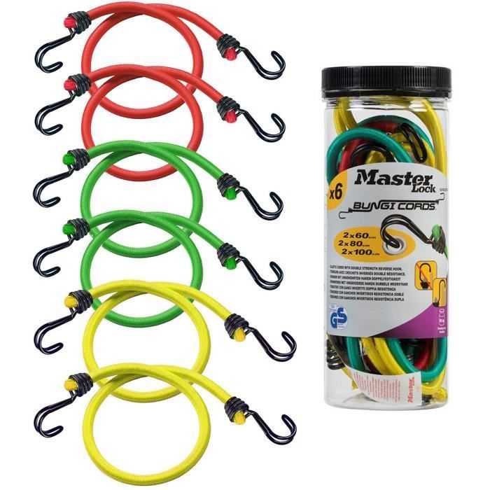 Master Lock Twin Wire Elastic Cord Set of 6 3040EURDAT