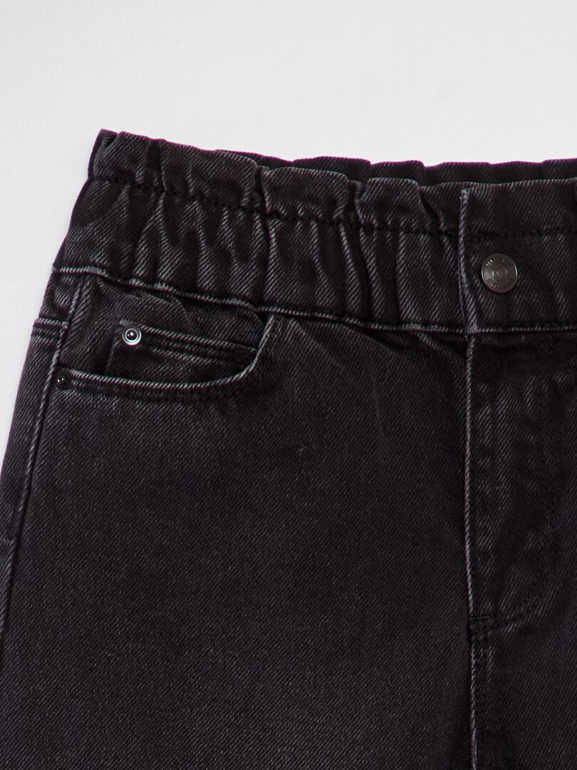 Pantalones vaqueros Paperbag - NEGRO
