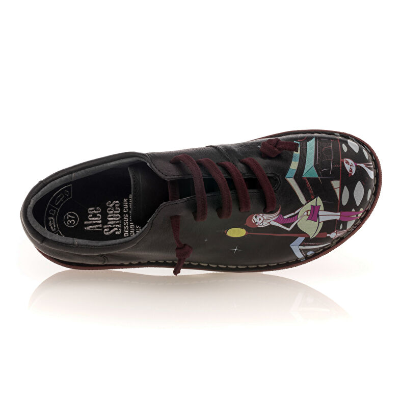 Schwarze Schnürschuhe für Damen / Derby-Schuhe