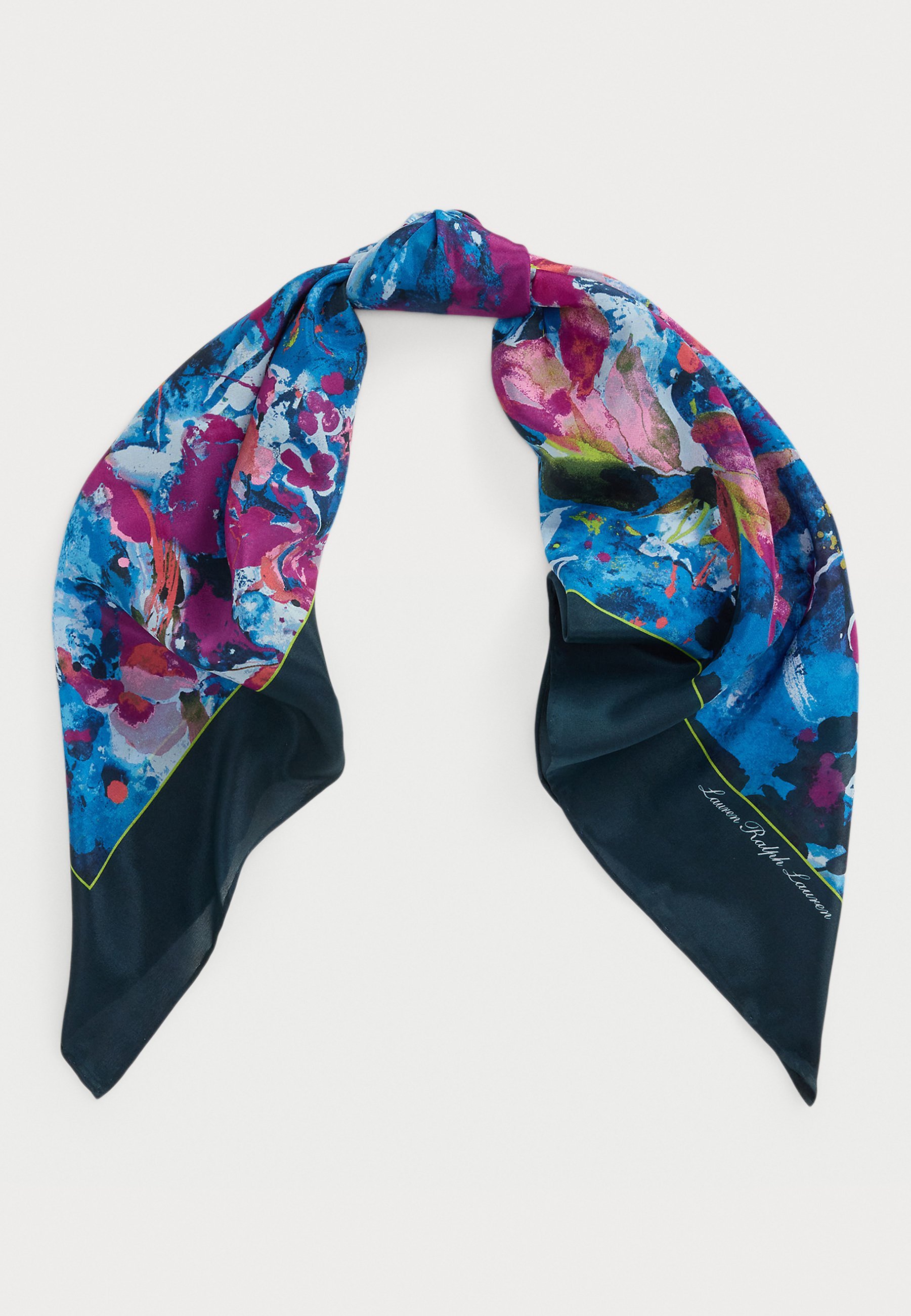 Sciarpa quadrata in seta stampata Lauren Ralph Lauren - Foulard - blu navy