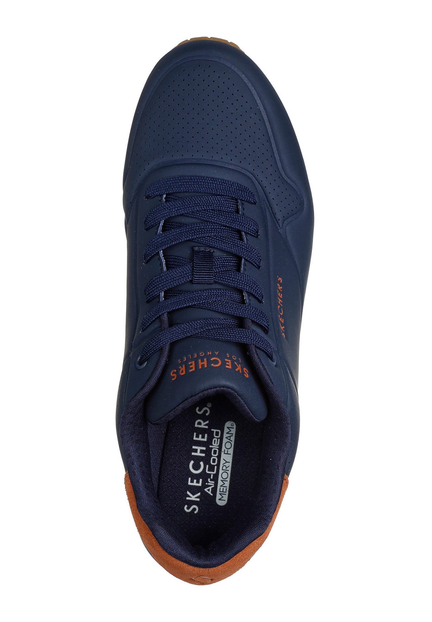 Skechers UNO - Tenisky - námornícka modrá durabuck / gaštanová semišová / sieťovaný lem