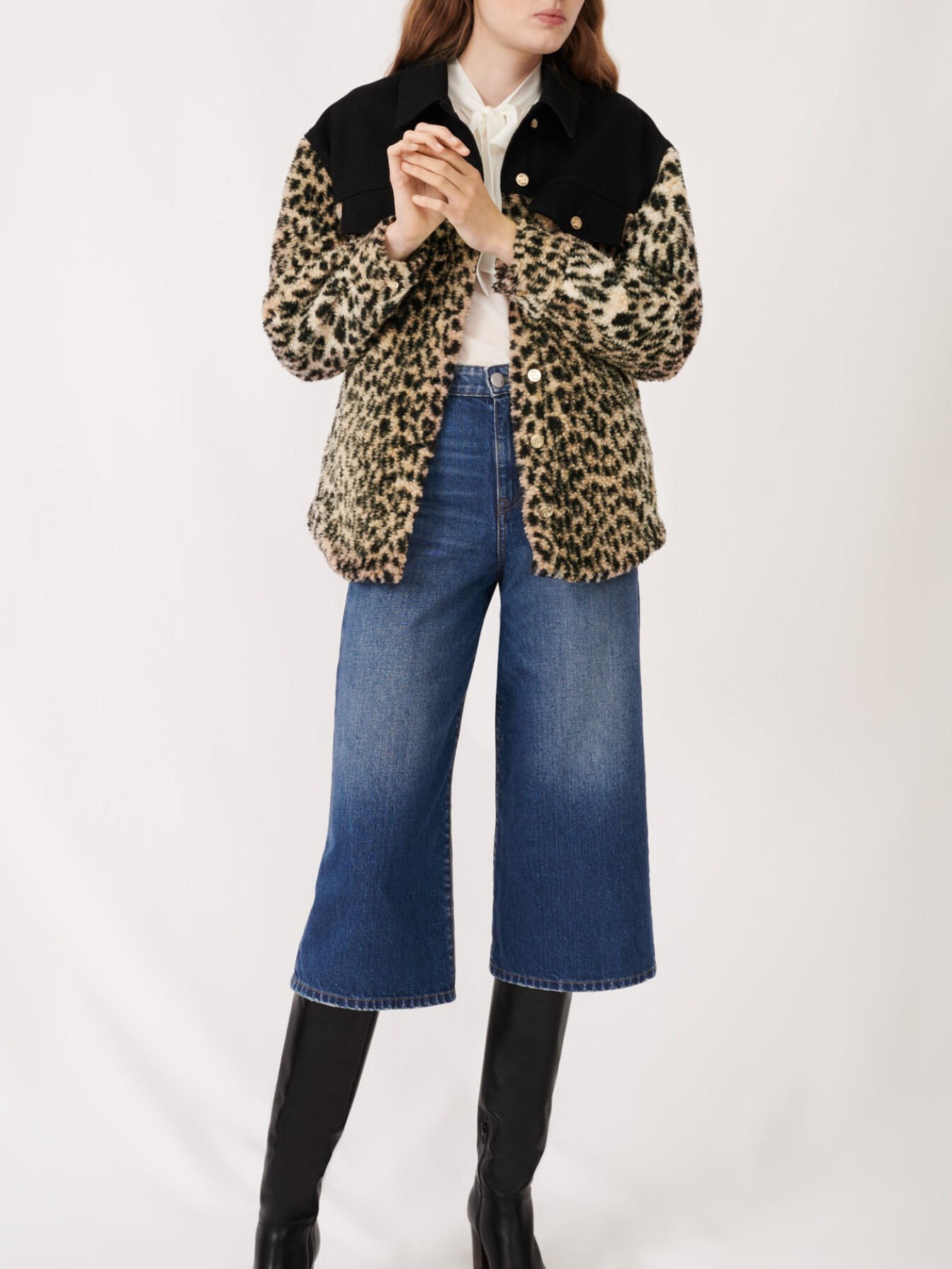 Blugi stil Bermuda din denim Ecowash - Albastru