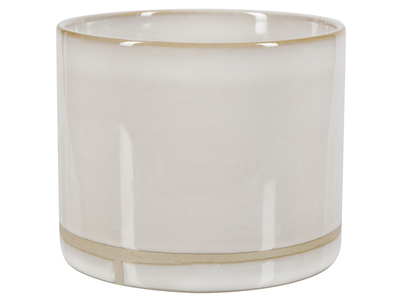 Świecznik ceramiczny 8 cm beżowy