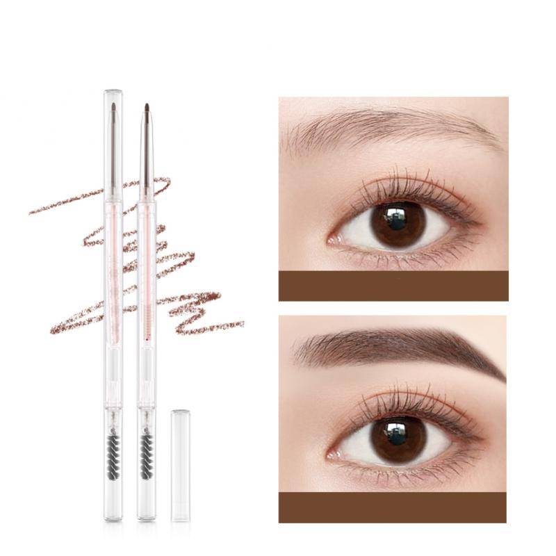 Matita per sopracciglia ultra sottile da 1,5 mm, trucco per sopracciglia, impermeabile, a doppia punta, marrone, cosmetico TSLM1