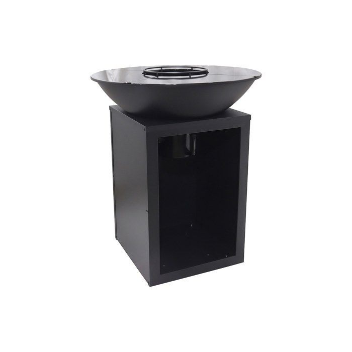 IGNOS Houtskool- en Houtgrill/Plancha/Armband met Opbergruimte, 80 x 80 x 95 cm, Zwart