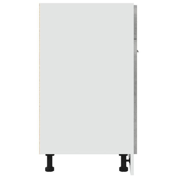vidaXL Meuble bas Lyon, Gris Béton, 60x46x81,5 cm, Bois d’ingénierie, Rangement salle de bain & cuisine, Armoire sous-évier, 856088