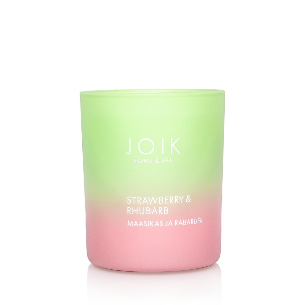 Bougie parfumée Joik, végane, fraise et rhubarbe – 150 g