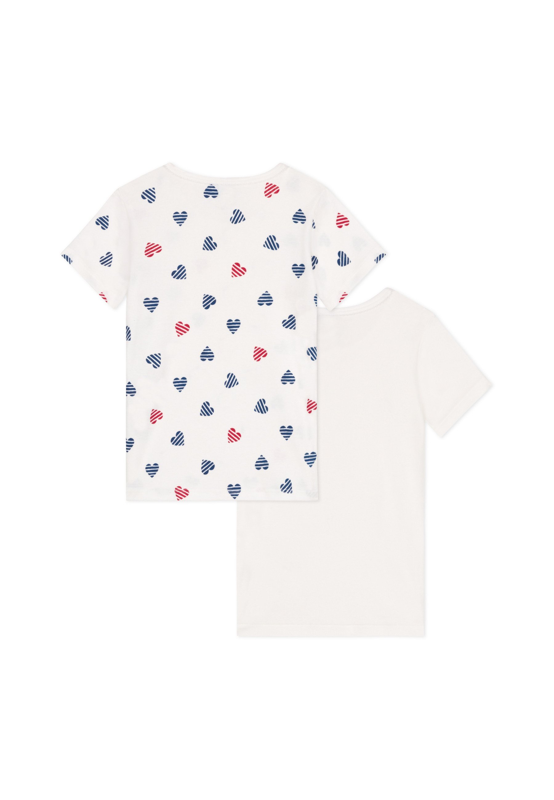 Petit Bateau TEE COTE 2er-Pack – Unterhemd – Marshmallow/Mehrfarbig
